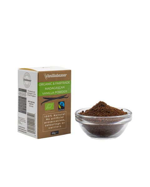 20g Premium Organic & Fairtrade Madagascan Vanilla Powder