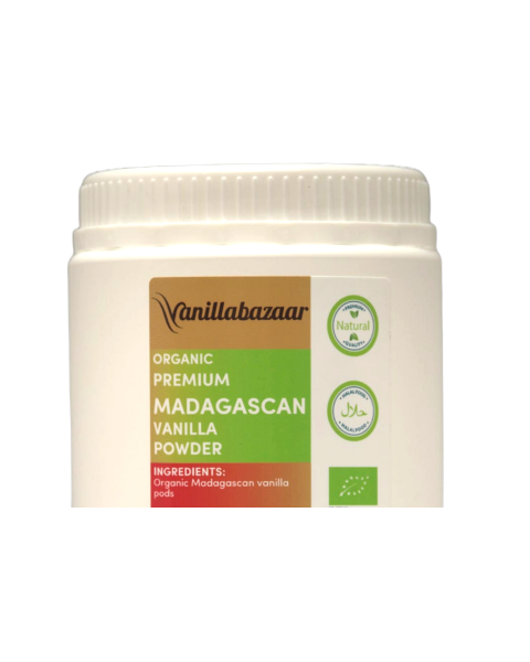 500g Premium Organic Madagascan Vanilla Powder Jar
