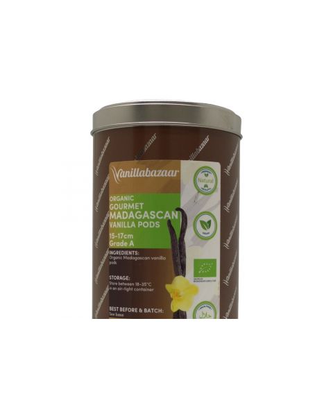 500g Gourmet Organic Madagascan Vanilla Pod Tin
