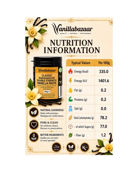 100g Madagascan Vanilla Paste Double Strength with Seeds